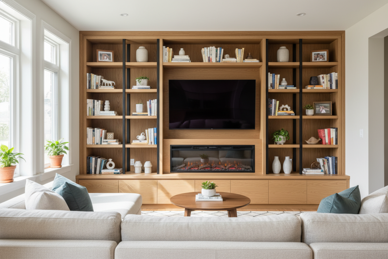 Will a Bookcase Entertainment Center With Fireplace Overwhelm Your Room?