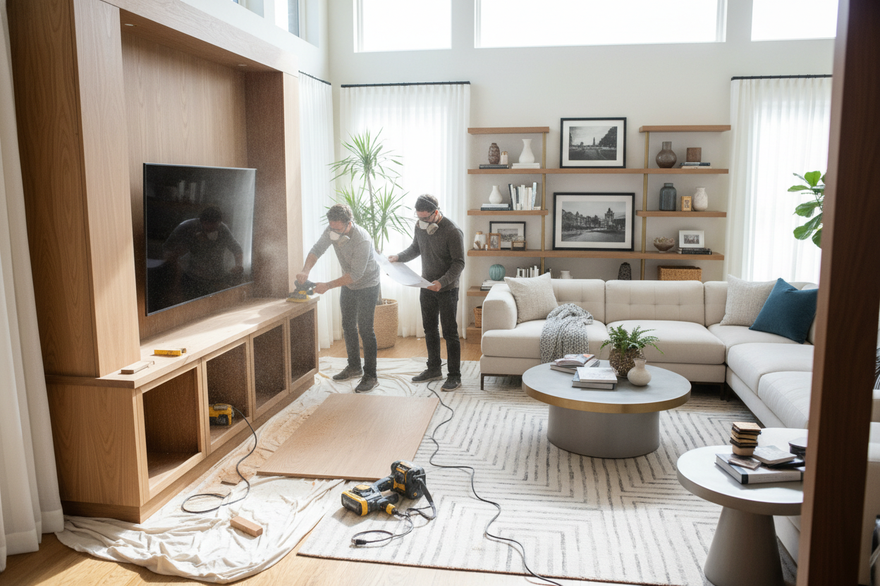 Is Building a Built-In Entertainment Center Worth the Dust?