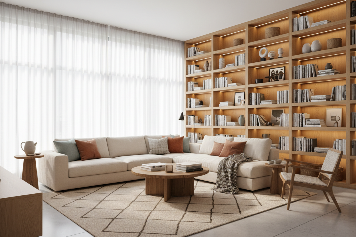 Why Your Living Room Needs a Bookcase With Light (Not Another Lamp)