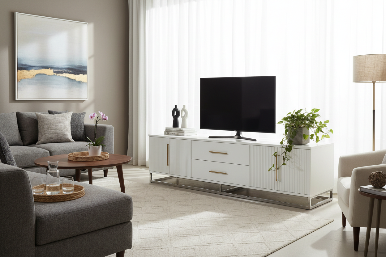 Why Your 55 Inch White TV Stand Looks Like Dorm Furniture
