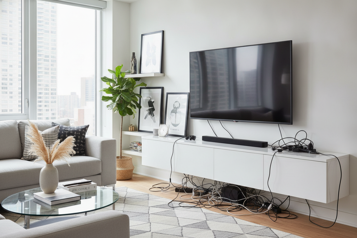 Why a Floating TV Rack Won't Magically Fix Your Messy Cords