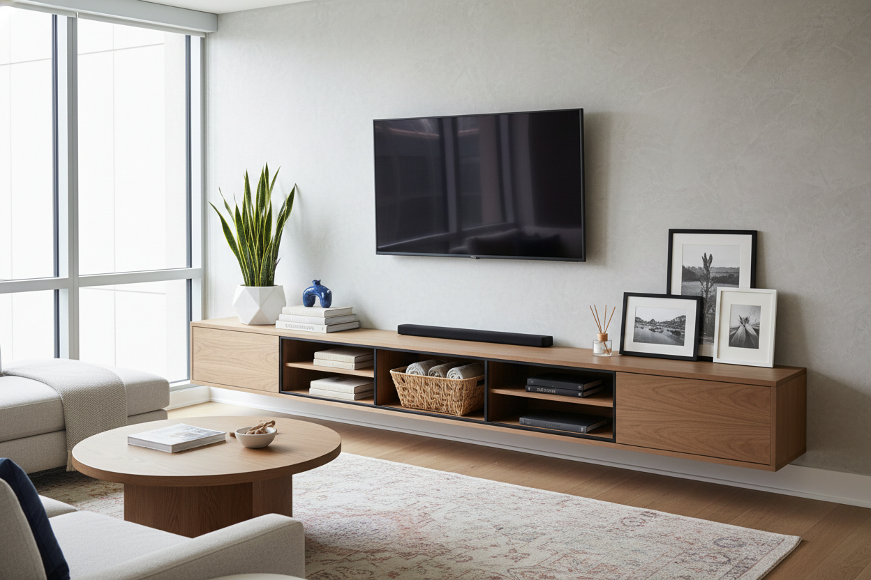 What Are You Supposed to Put on a Shelf for Under the TV?