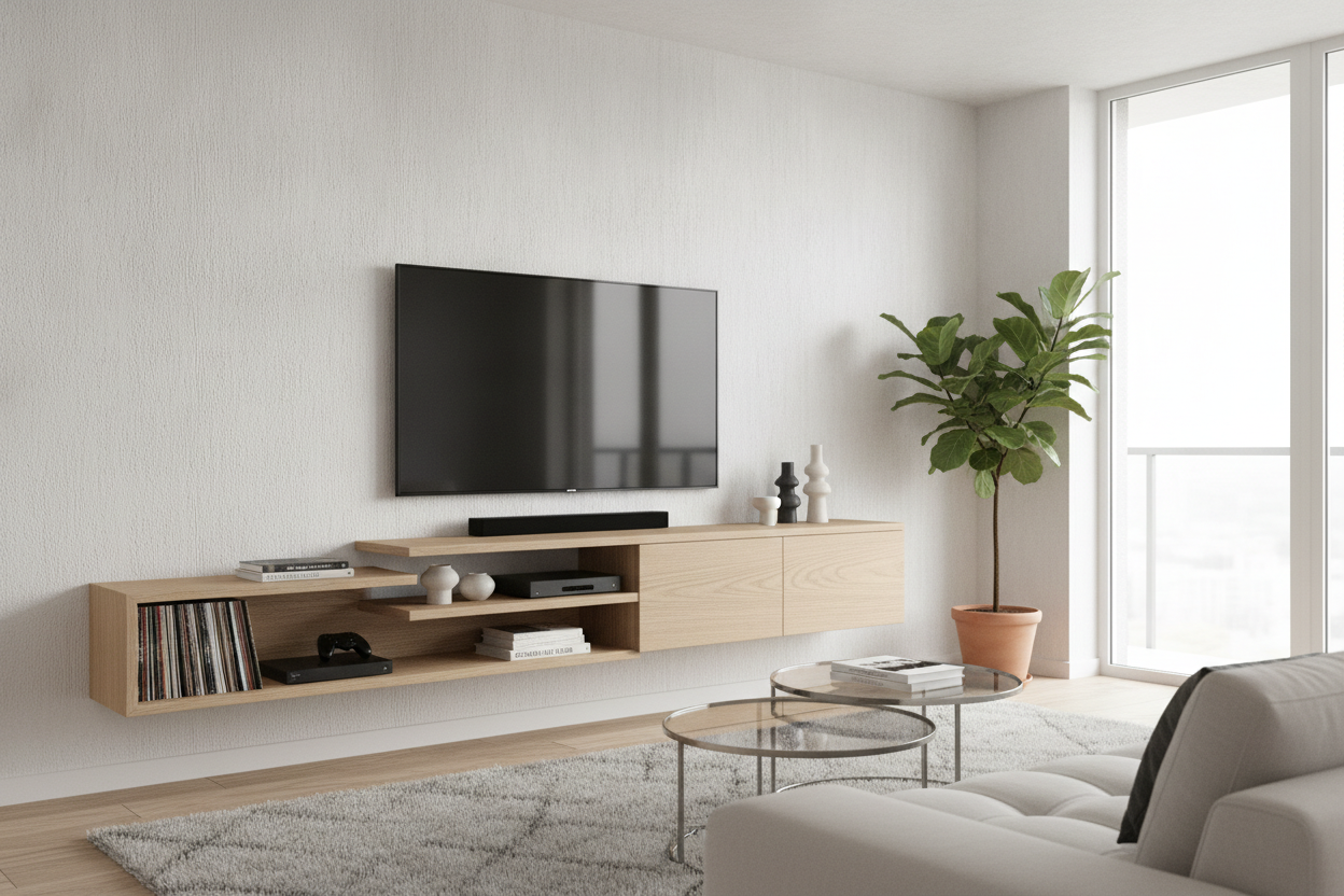 Media Consoles vs. Shelves for Under TV on Wall Setups