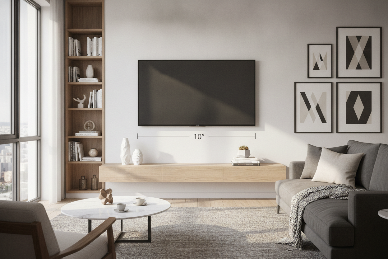 The 10-Inch Rule for Hanging a Shelf Under TV on Wall