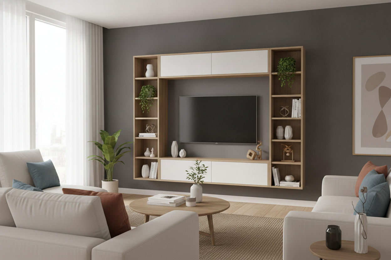 How a TV Wall Shelving Unit Saved My Cramped Living Room