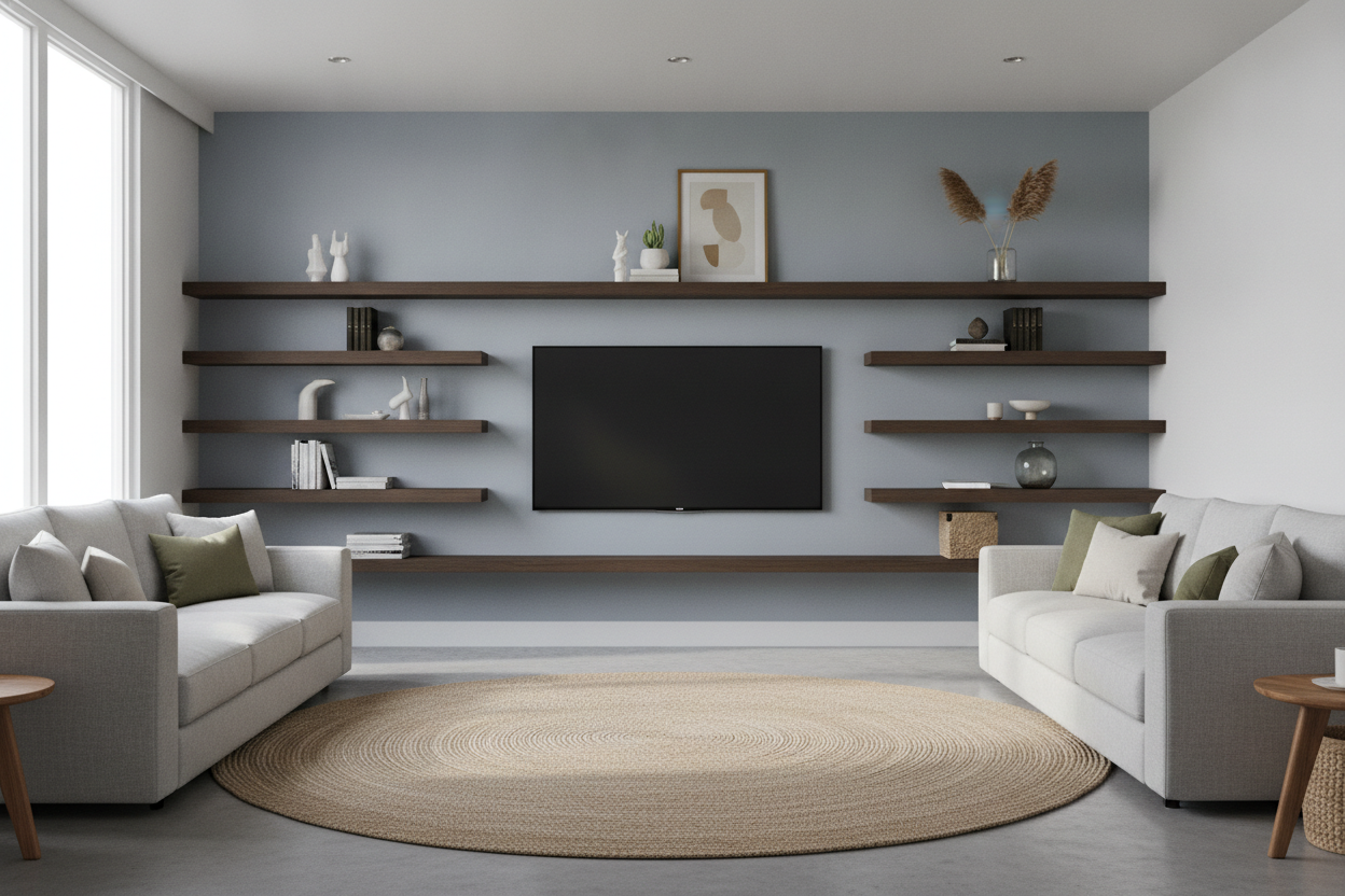 Should You Actually Put Shelving Over a TV?