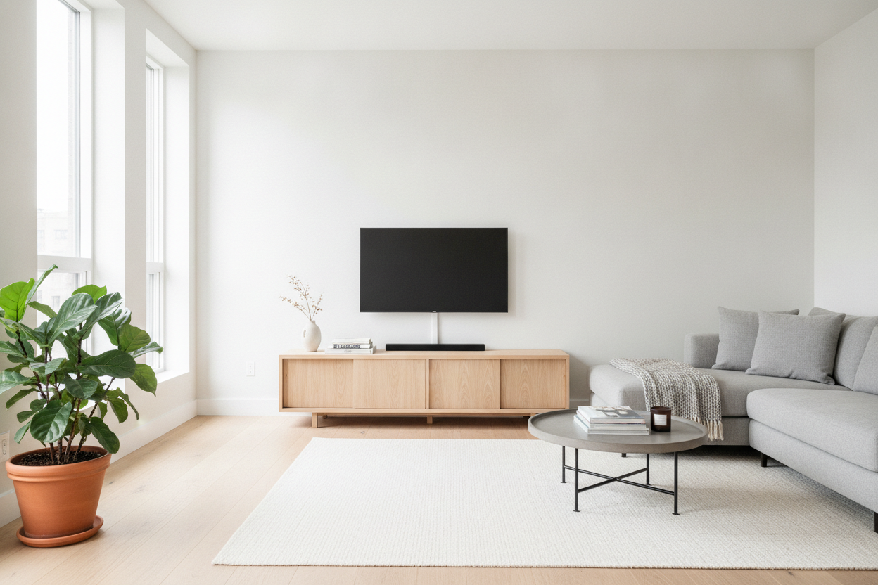 I Swapped My Bulky TV Stand for a Small Media Shelf