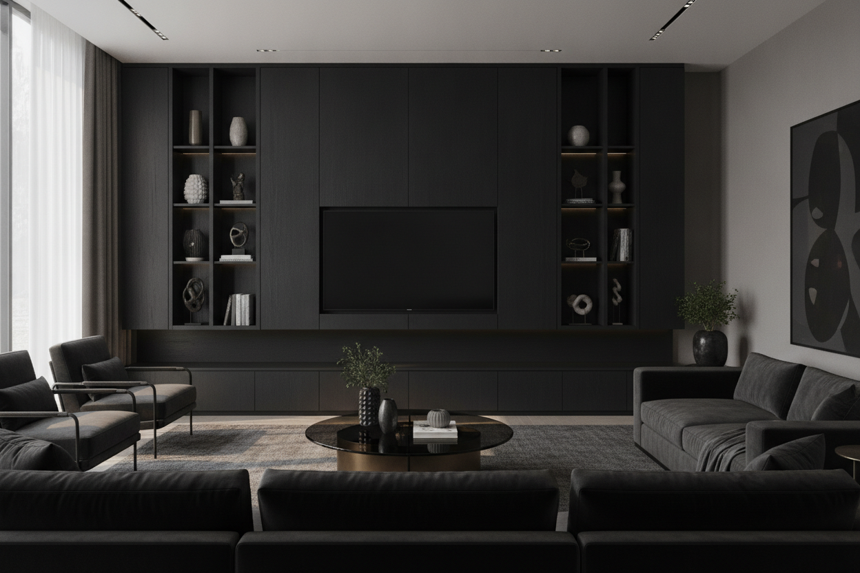 Why My Best Living Room Upgrade Was Actually a Black TV Wall Unit