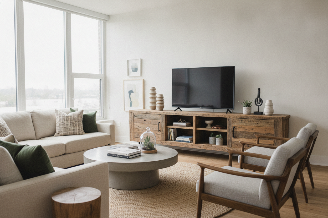 Why Reclaimed TV Stands Cured My Living Room's Sterile Vibe