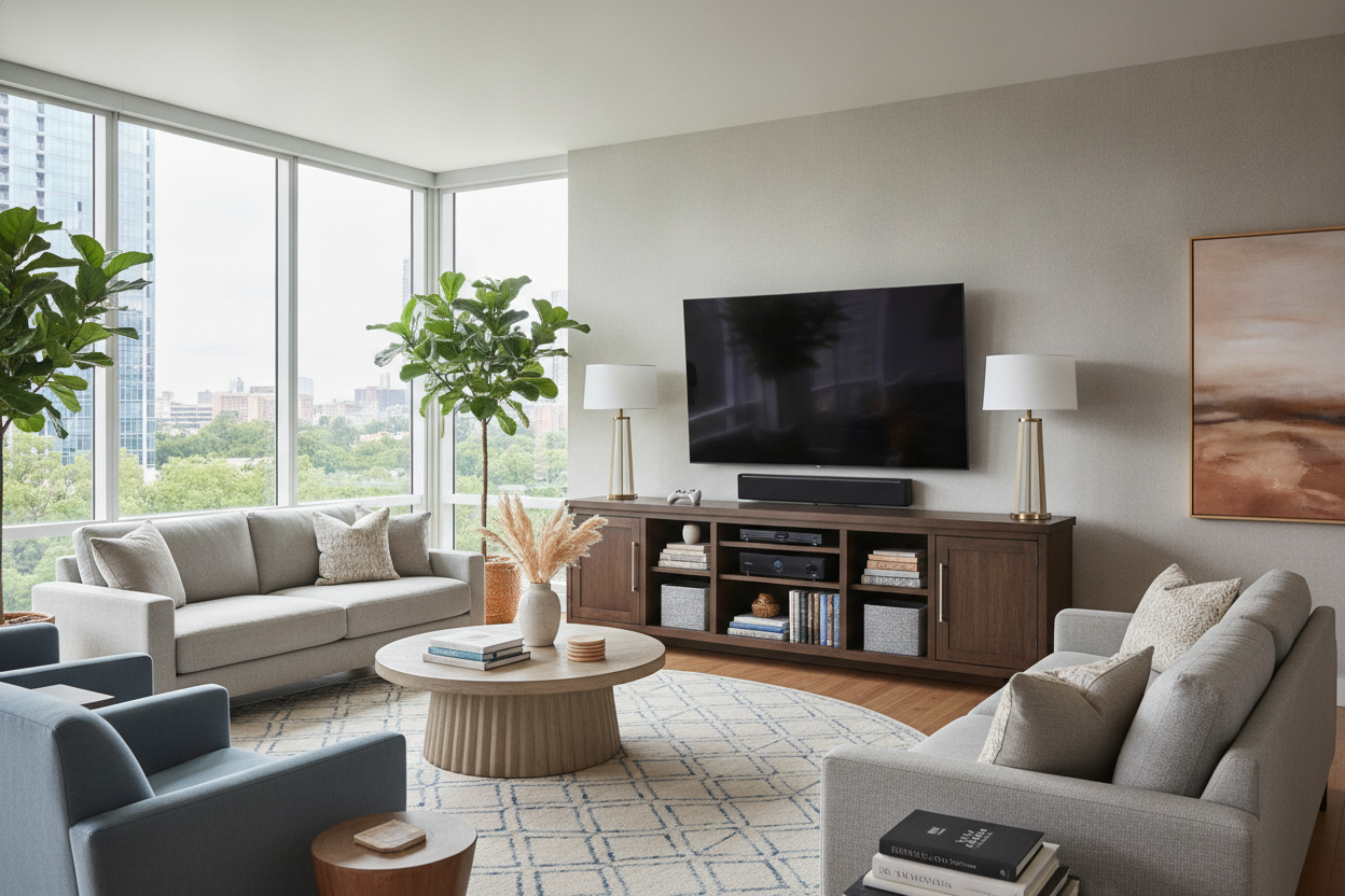 My Living Room Was Swallowed by a 72 Inch TV Stand Costco Sells