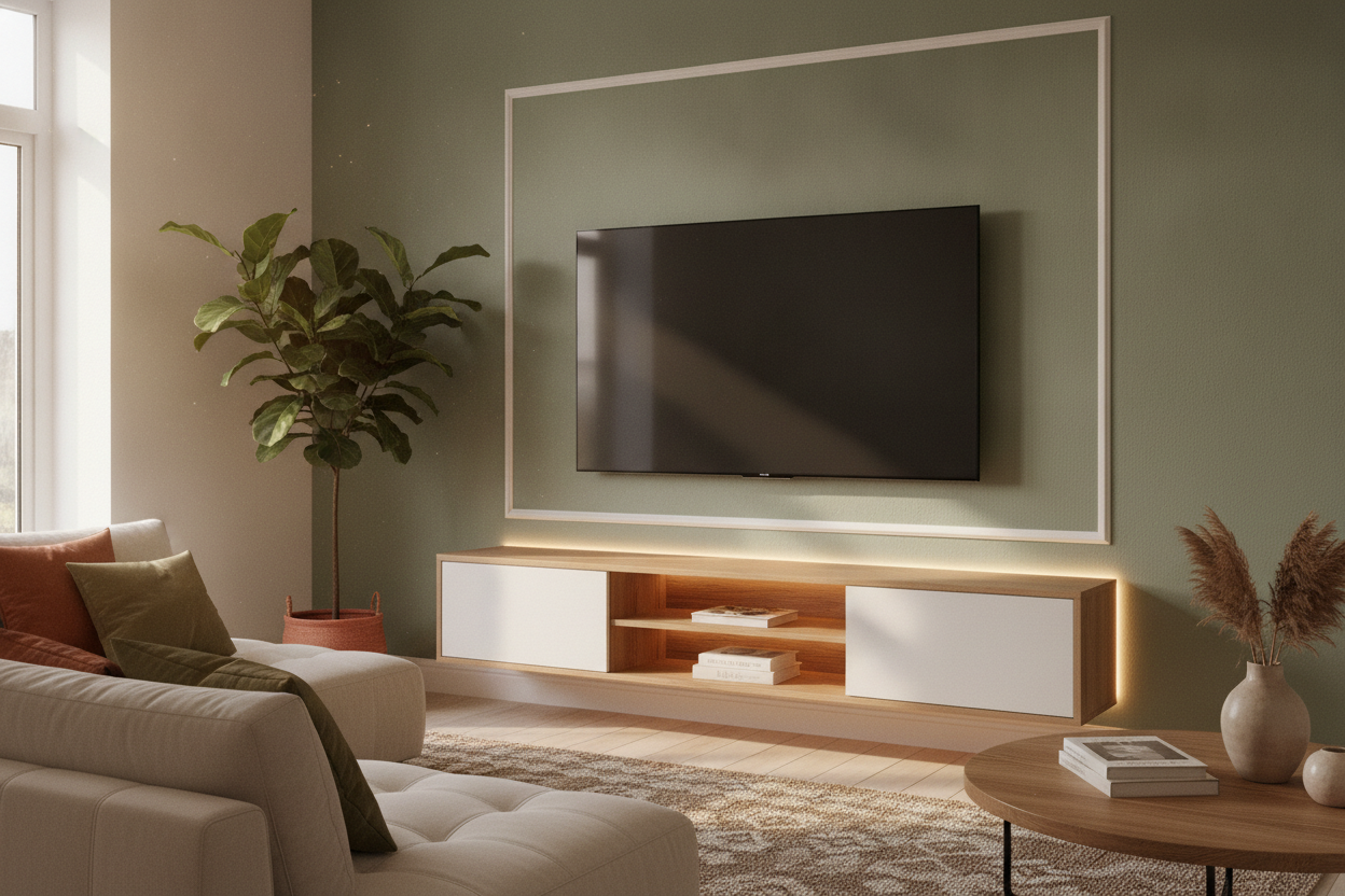 Faking Custom Millwork With a TV Cabinet LED Lights Combo