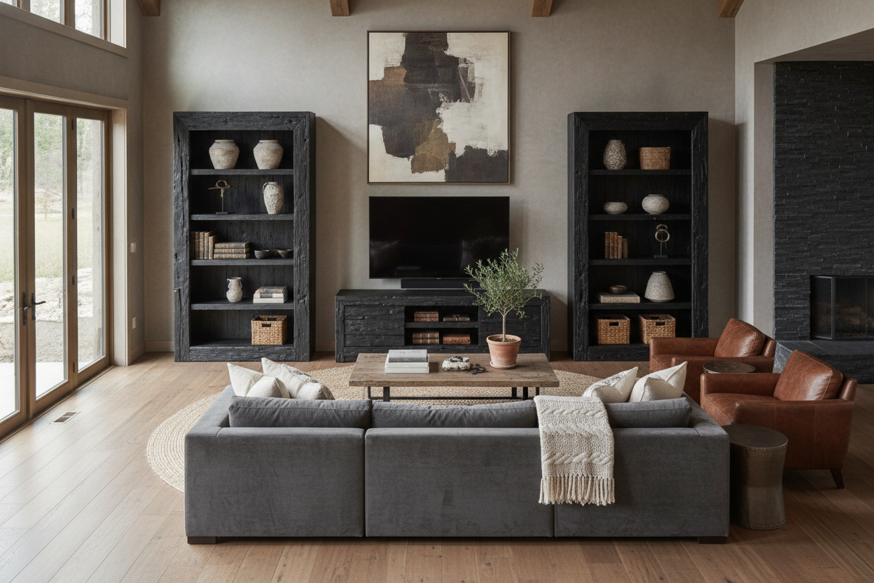Stop Buying Smooth Wood: The Case for a Rustic Black TV Stand