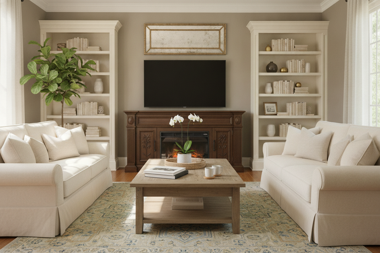 I Wanted a Traditional Fireplace TV Stand (Without the Grandma Vibe)