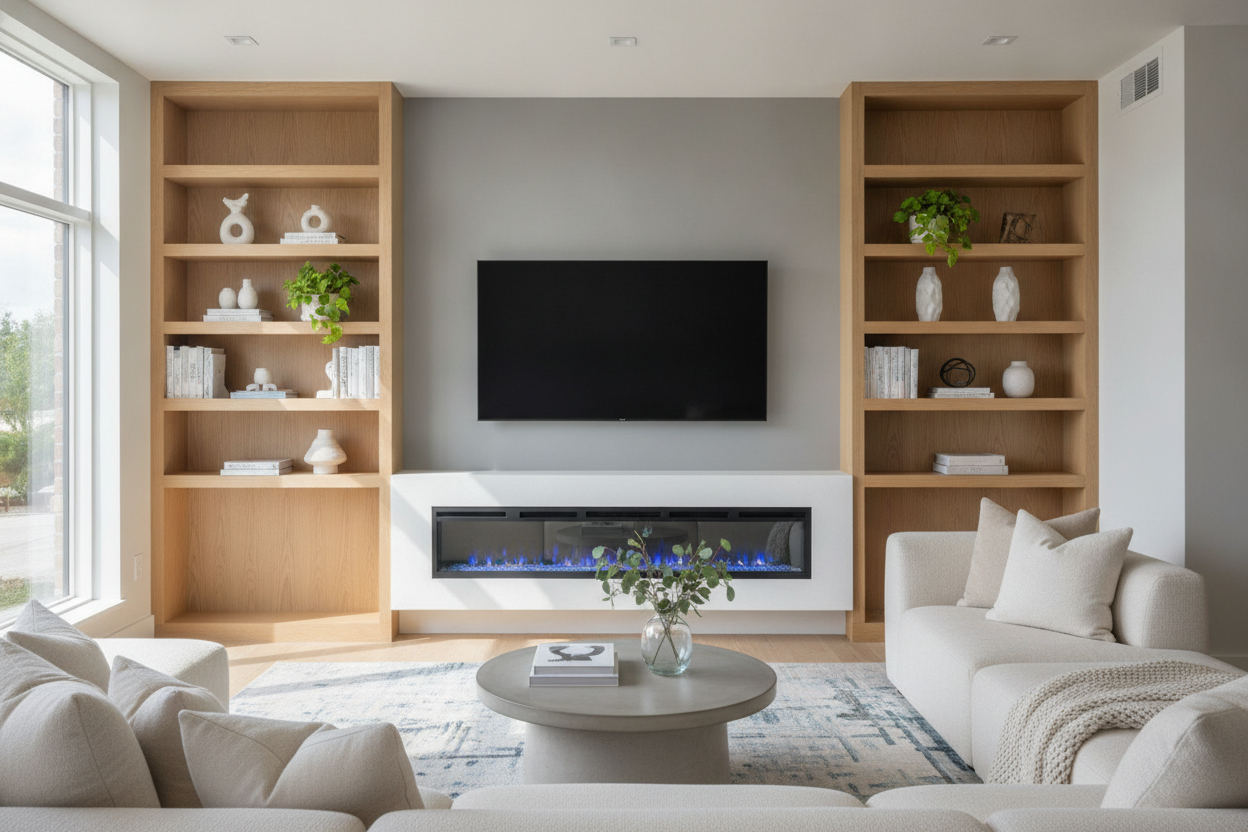 Is a Fireplace TV Stand Blue Flame Too Modern for a Normal Room?