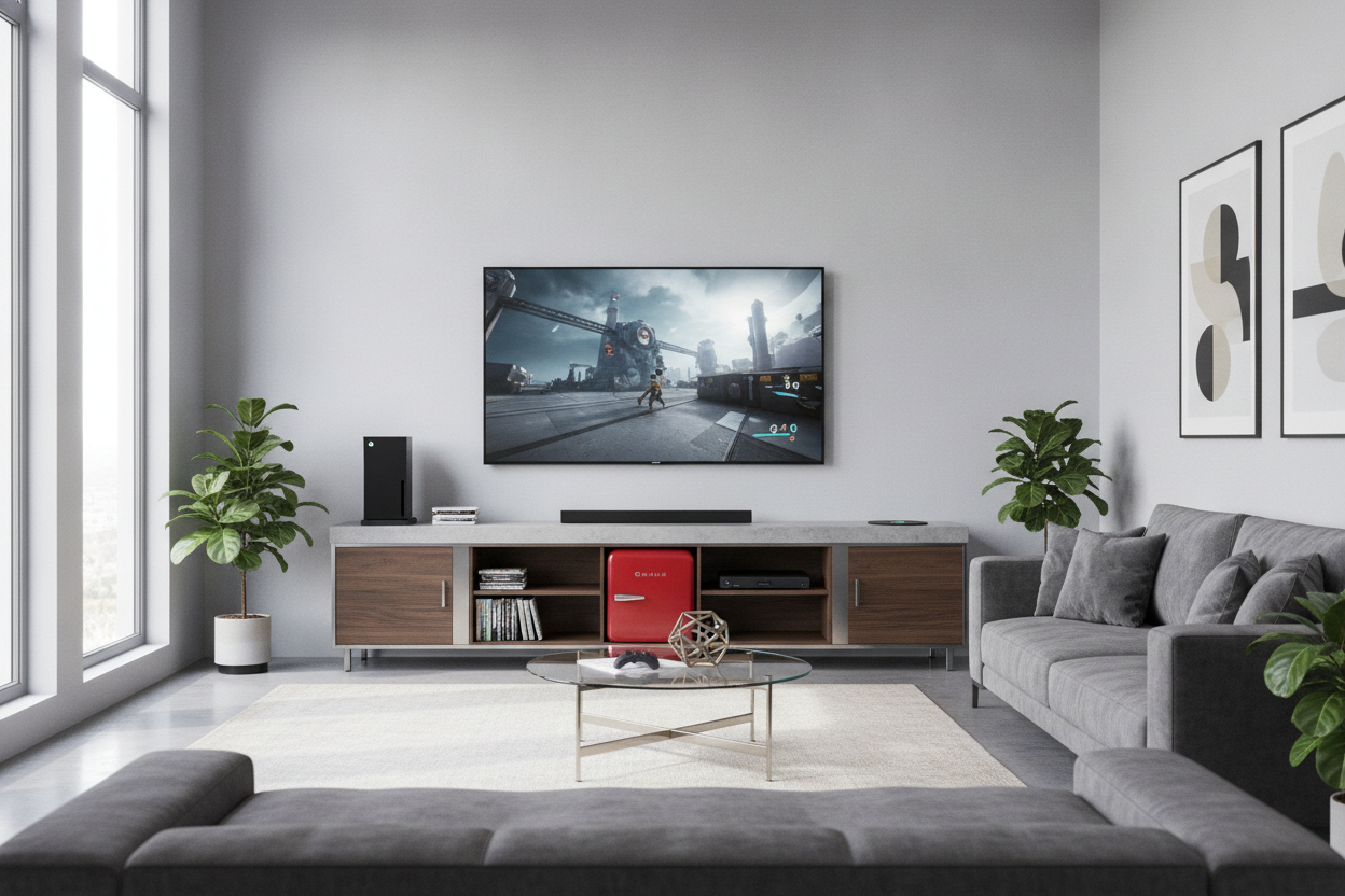 I Finally Found a TV and Xbox Stand That Fits the 'Mini Fridge'