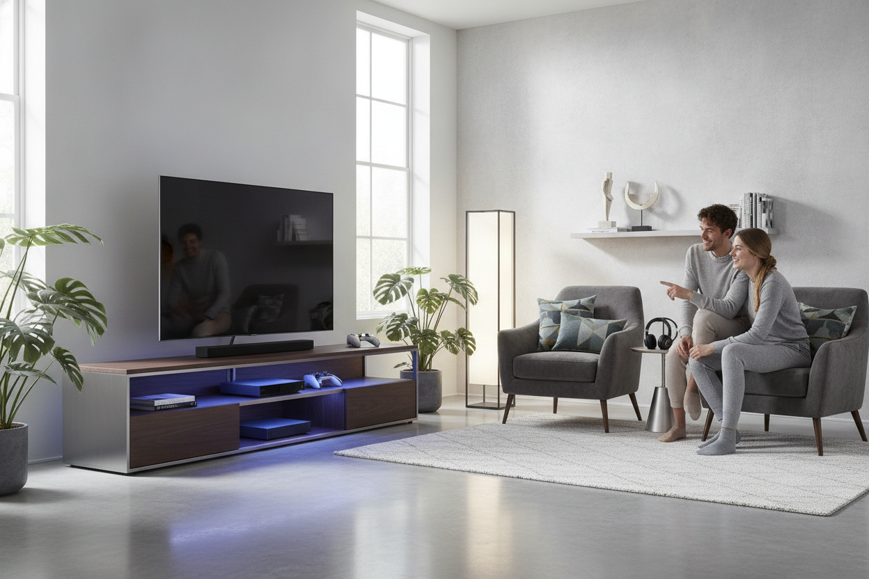 How to Make a Gaming TV Stand With Lights Look Surprisingly Chic