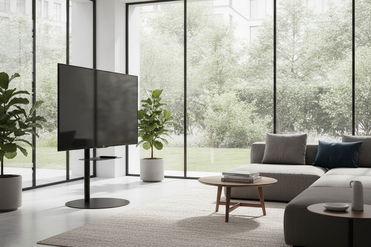 Why I Ditched Wide Factory Legs for a Pedestal Stand for TV