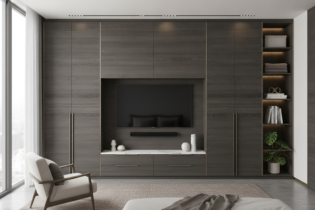 No Wall Space? How to Combine Your Bedroom Wardrobe and TV