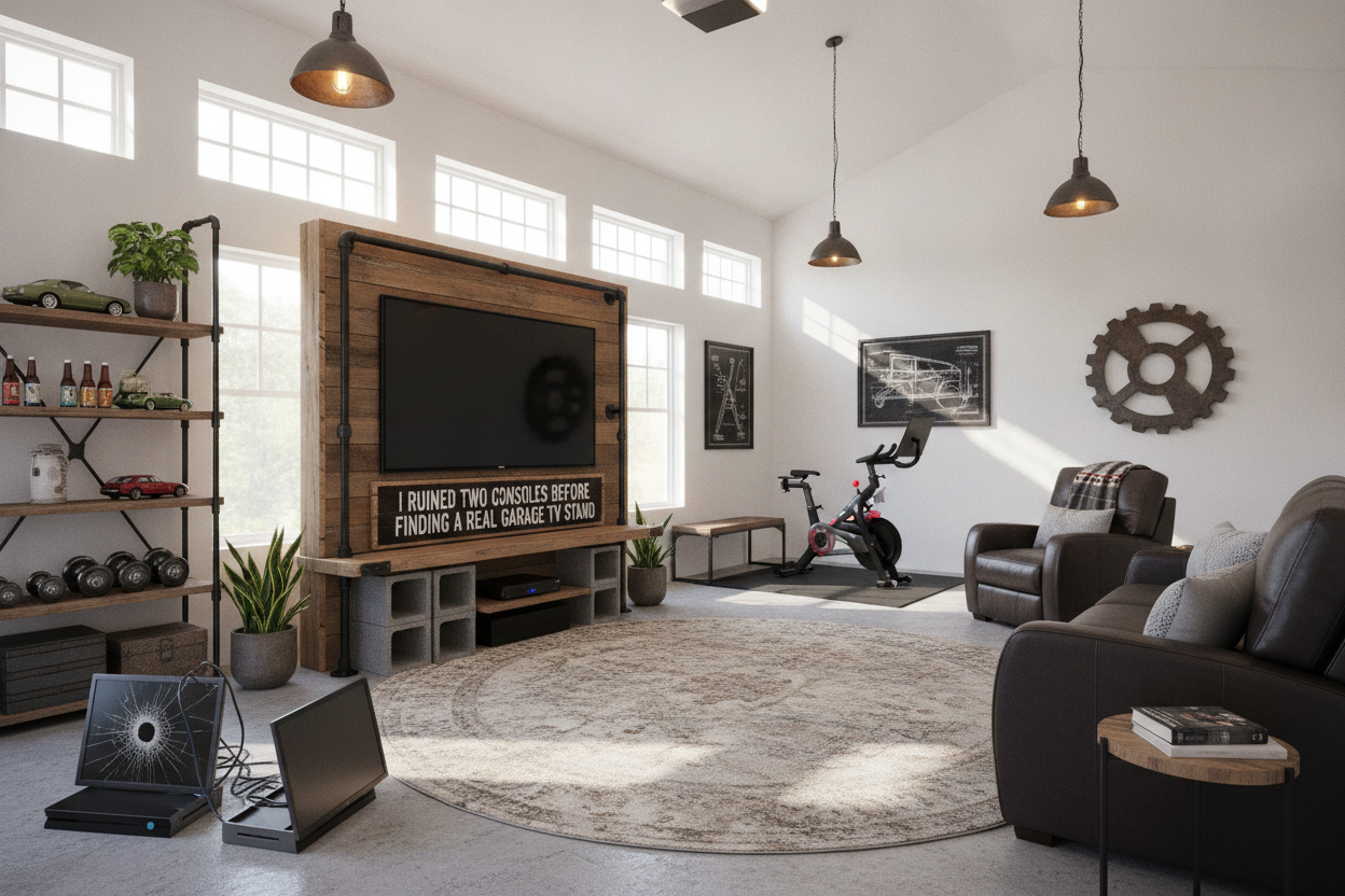 I Ruined Two Consoles Before Finding a Real Garage TV Stand