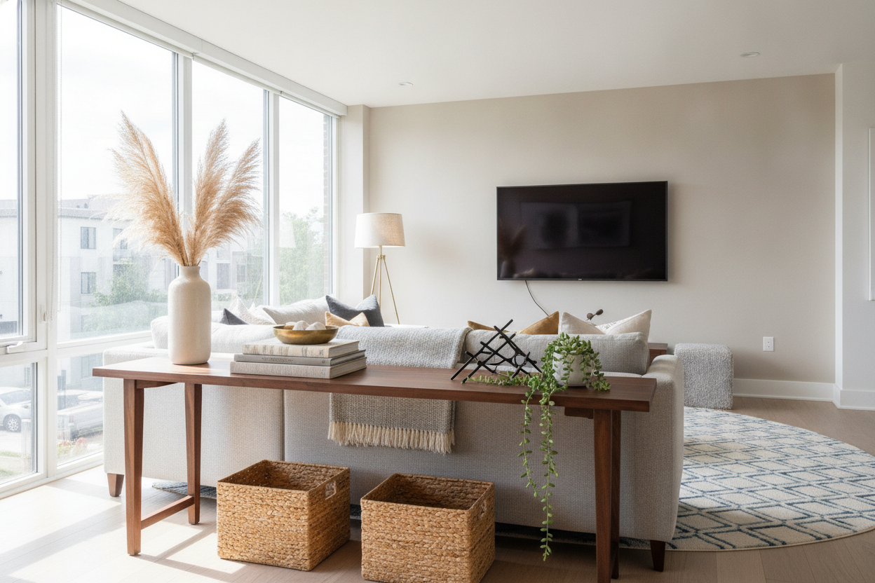 The 3 Heights Rule for Decorating Console Table Under TV