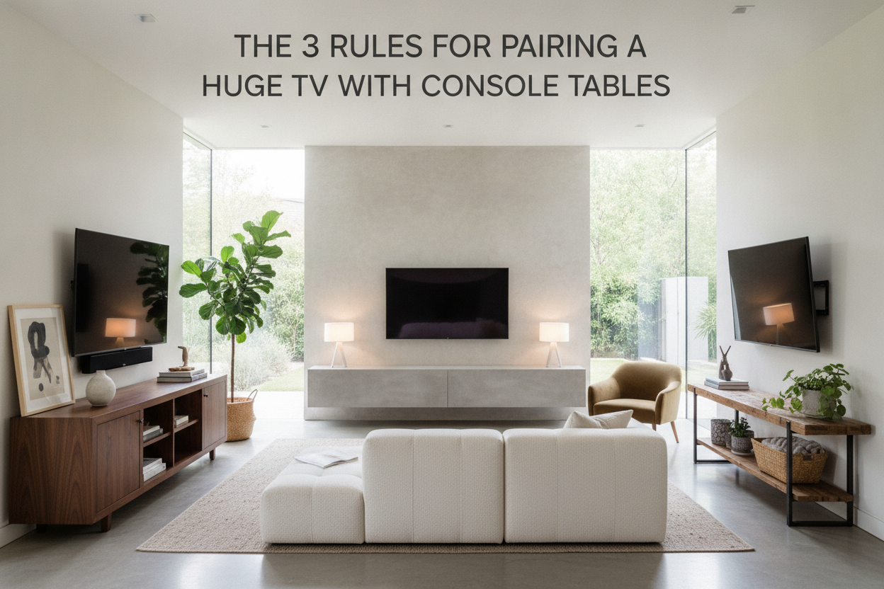 The 3 Rules for Pairing a Huge TV With Console Tables