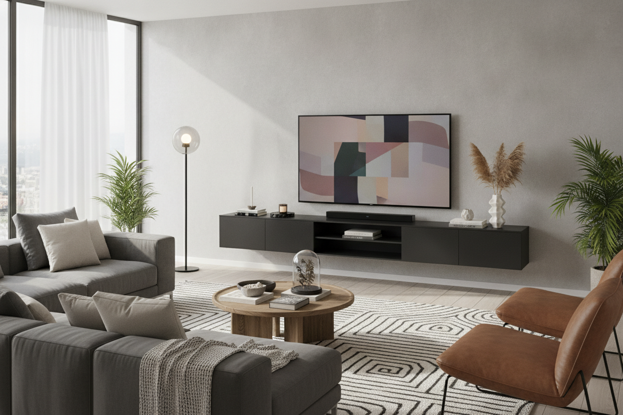 How I Styled a Floating TV Stand 80 Inch Screens Won't Swallow