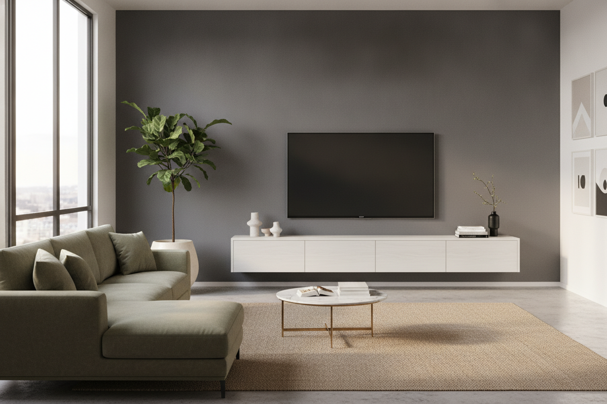 Will a Floating TV Stand 60 Inch Console Look Tiny Under My TV?