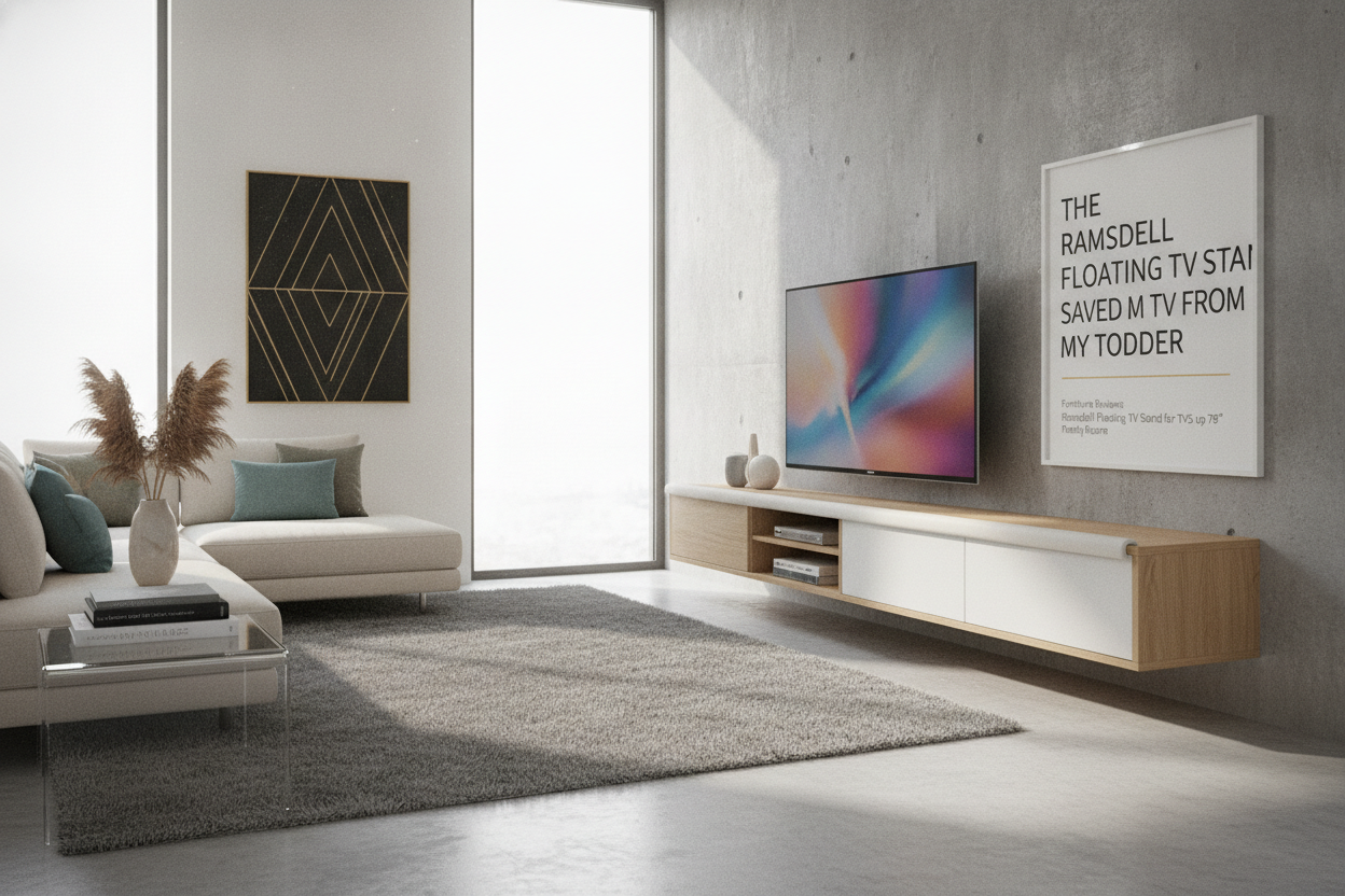 The Ramsdell Floating TV Stand Saved My TV From My Toddler