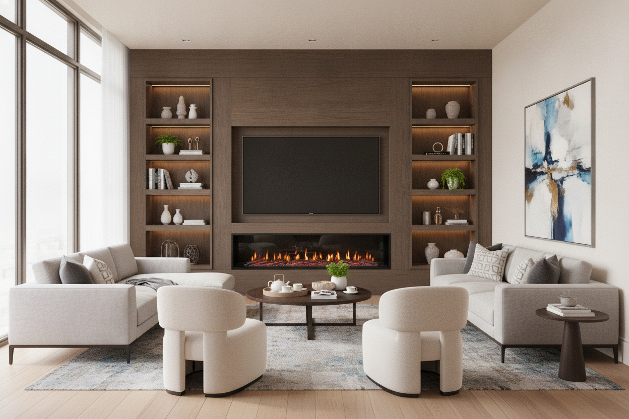 Stop Floating Giant TVs: Why a Fireplace TV Stand for 85 Inch Makes Sense