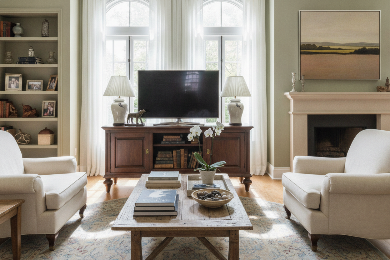 I Swapped My Modern Credenza for a Traditional TV Stand