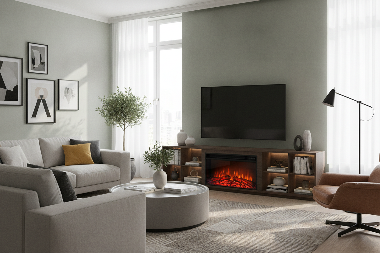 I Caved and Bought a Bestier TV Stand (Fireplace Included)