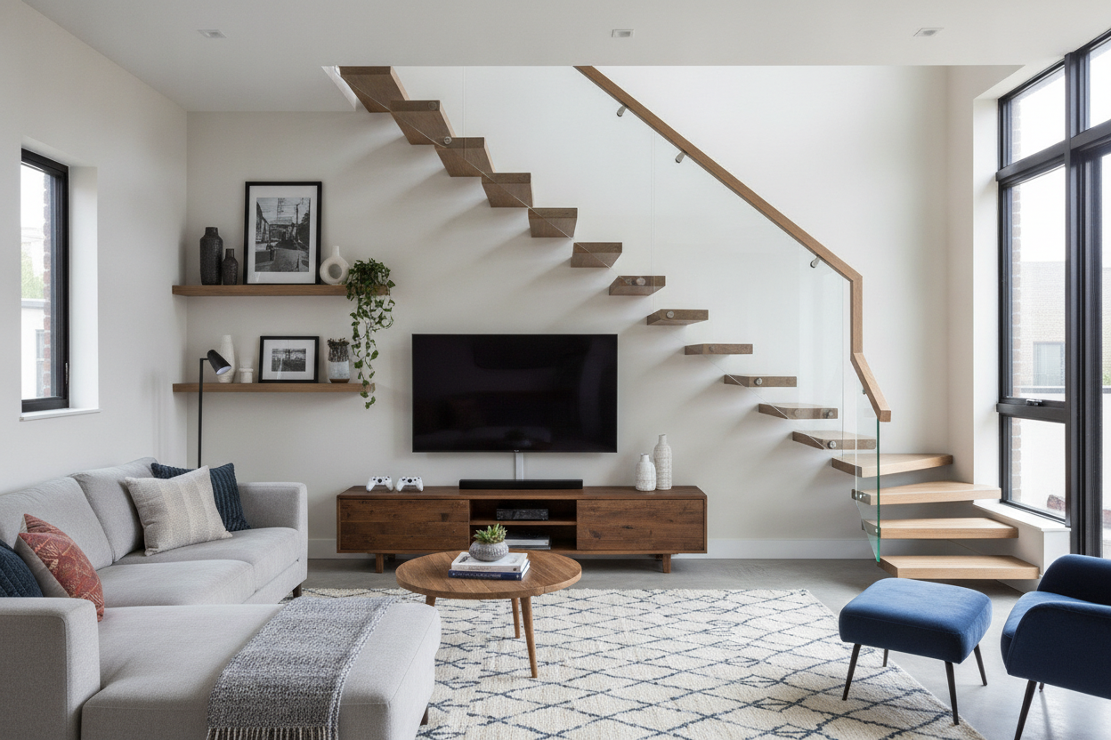 I Put My TV on Staircase Wall (And It Actually Looks Good)