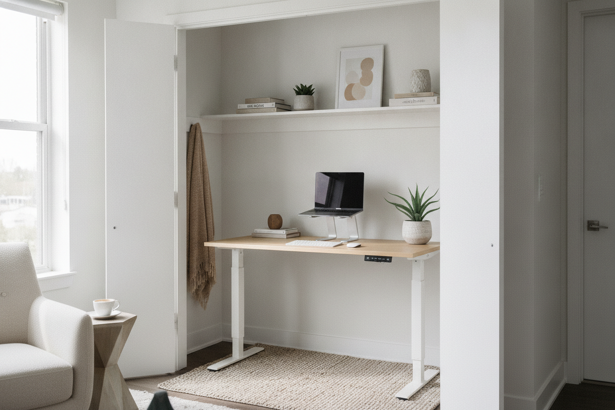 I Shoved the Best Small Standing Desk Into a Closet (And Loved It)