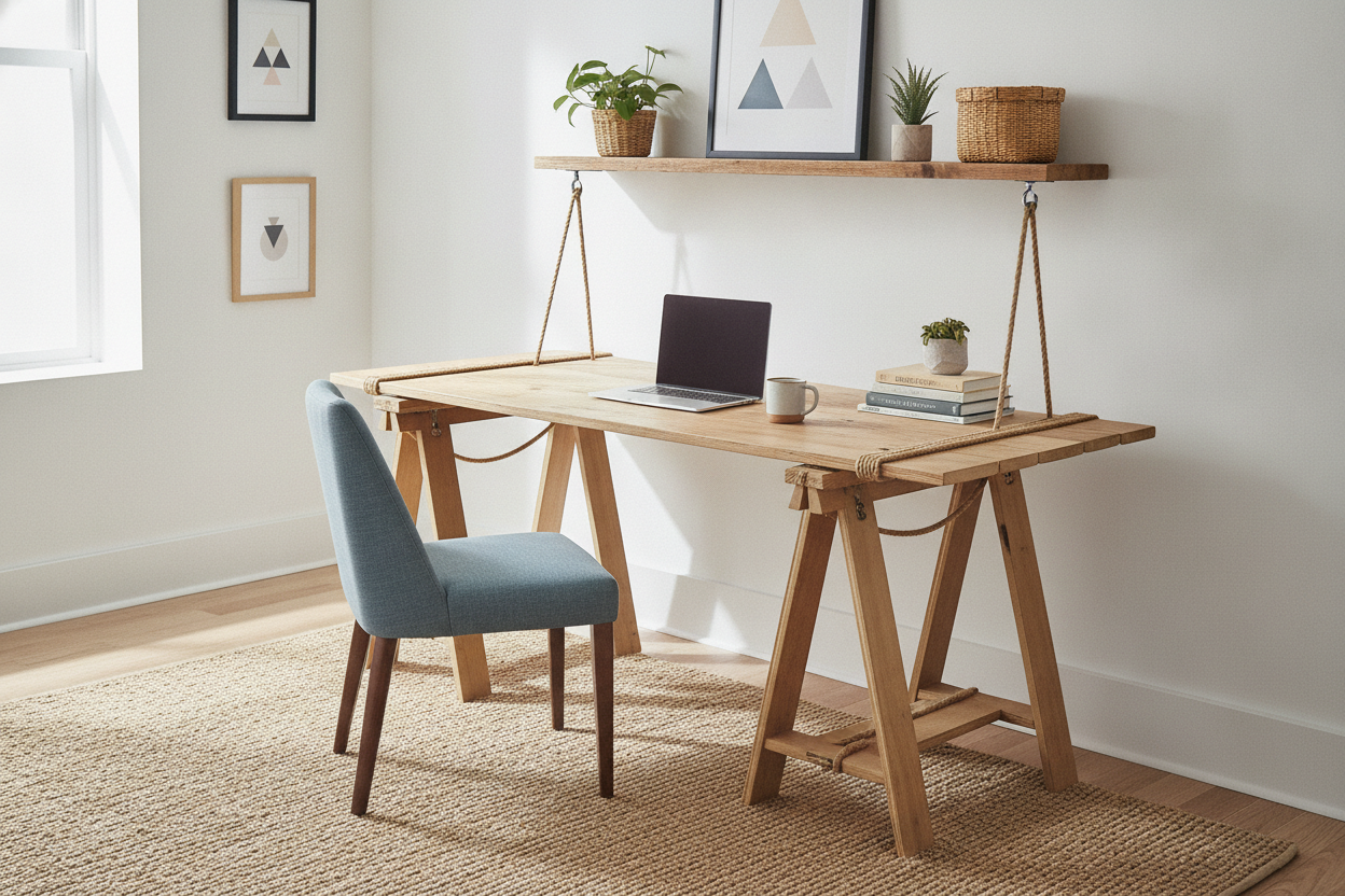 Forget Power Tools: 4 Homemade Desk Ideas You Can Build in an Hour