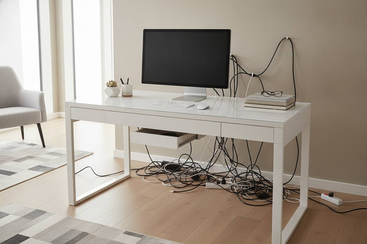 Why Most Sleek Desks Become Cord Nightmares in Real Life