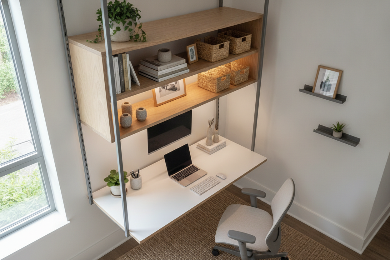 Why an Overhead Desk Beats Floating Shelves Every Single Time
