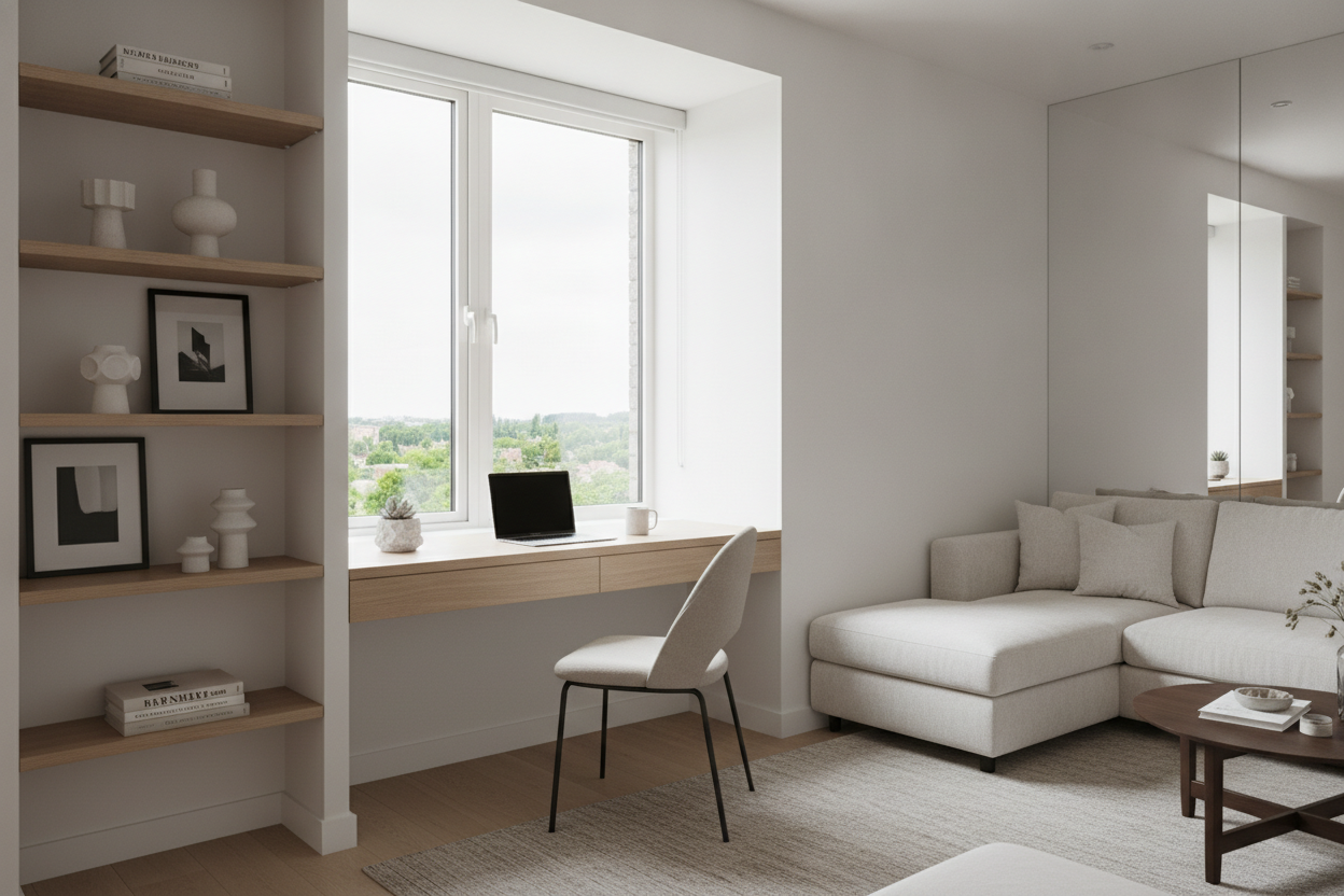 How a floating desk under window fixed my cramped layout
