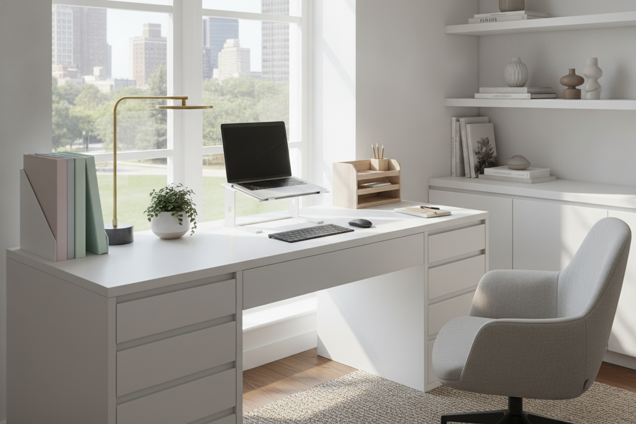 How I Cured 'Desk Creep' With a Home Work Desk With Drawers