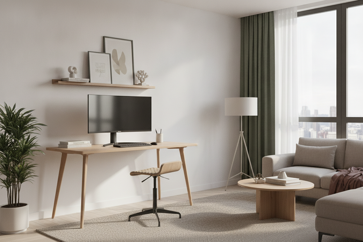 I Ditched My Corner Setup for a Tall Computer Desk for Small Spaces
