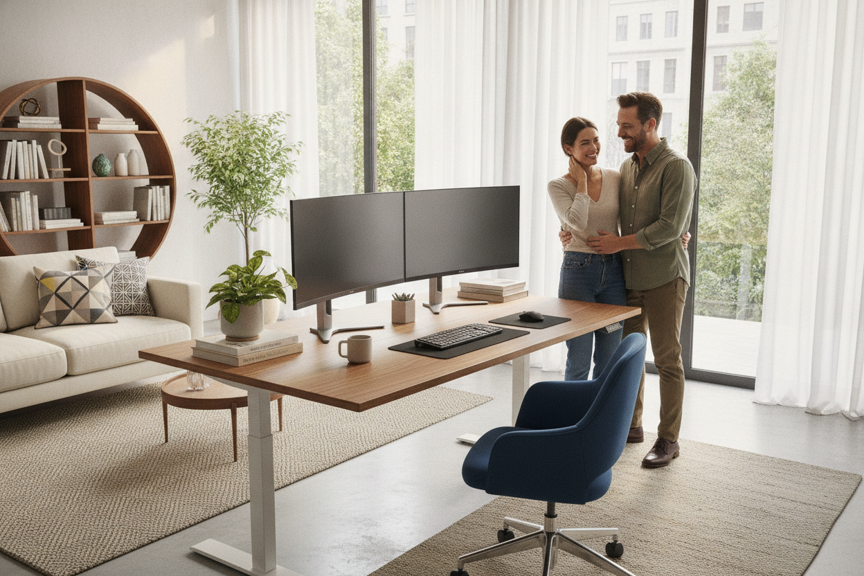 How an Adjust Height Desk Saved My Neck (And My Marriage)