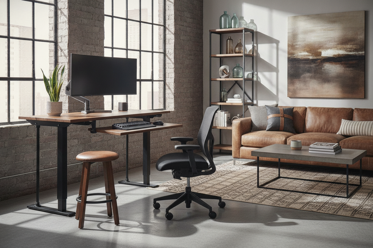 Your Living Room Needs an Industrial Desk Adjustable Height, Not Plastic