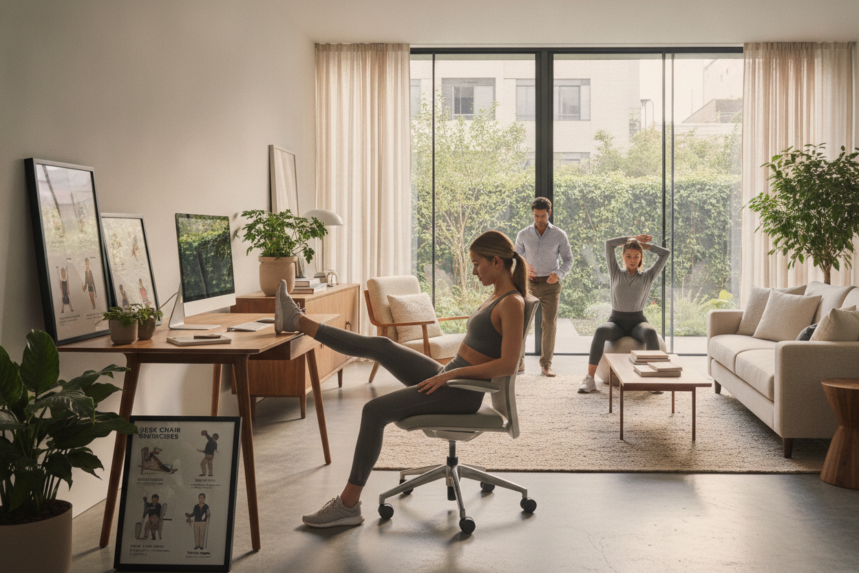 Desk Chair Exercises: 8 Practical Seated Workday Movement Routines and Workspace Layout Strategies
