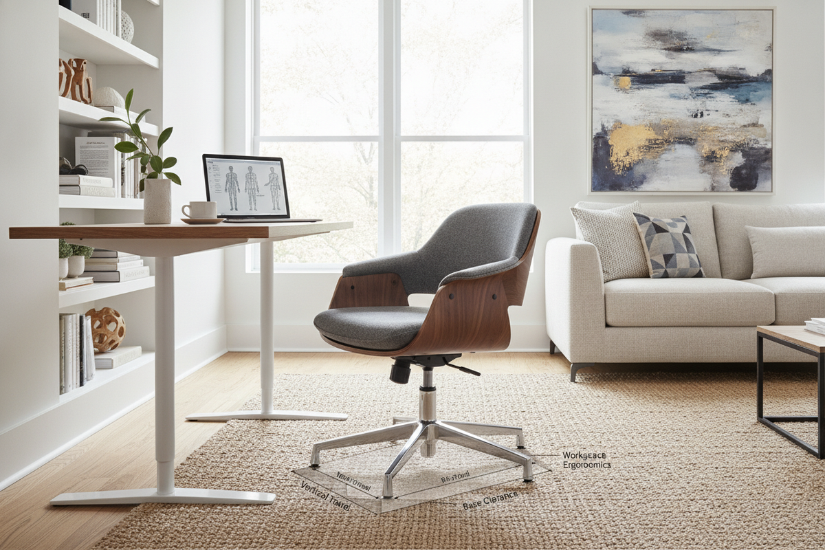 The Adjustable Height Desk Chair Planning Guide: Vertical Travel, Base Clearance, and Workspace Ergonomics