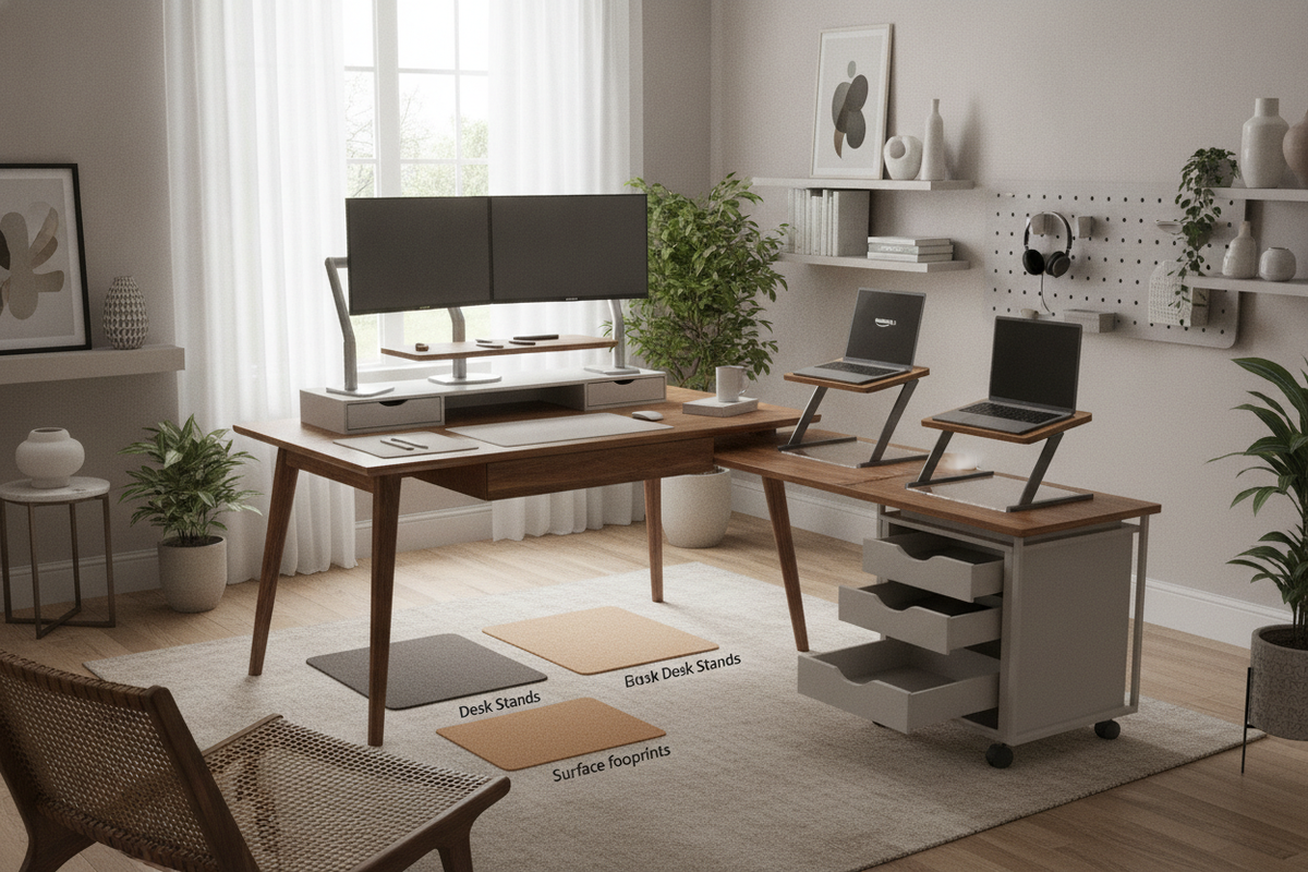 The Amazon Desk Stand Selection Guide: Elevation Formats, Surface Footprints, and Workspace Storage Integration