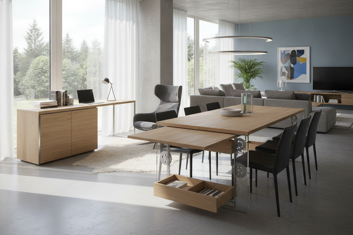 The Strategic Convertible Desk to Dining Table Blueprint: Dual-Purpose Geometry, Extension Mechanics, Storage Integration, and Room Synergy