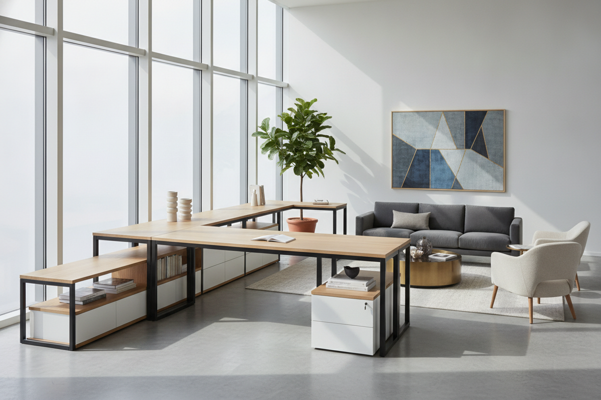 The Corner and L-Shaped Desk Guide: Structural Geometry, Sizing Tiers, Storage Architecture, and Room Layouts