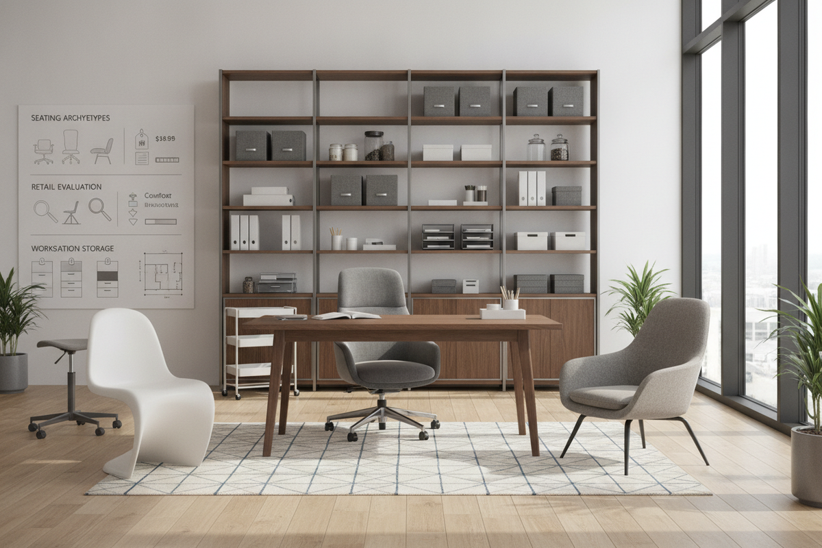 Desk Chair Buying Guide: Seating Archetypes, Retail Evaluation, Spatial Sizing, and Workstation Storage Pairing