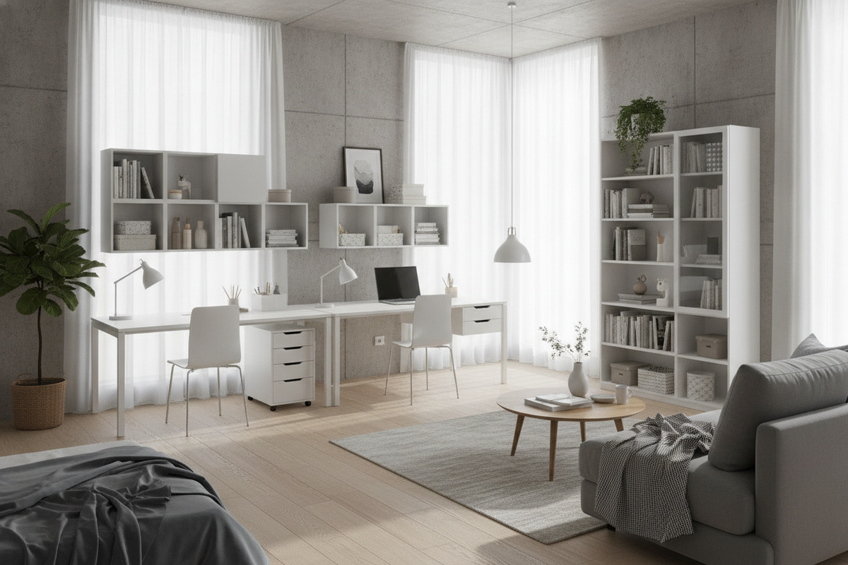 IKEA Student Desks Planning Guide: Sizing Footprints, Bedroom Layouts, Storage Archetypes, and Material Durability