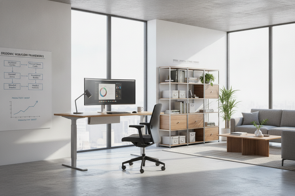 Do Standing Desks Increase Productivity? Ergonomic Workflow Frameworks, Spatial Layouts, and Storage Synergy