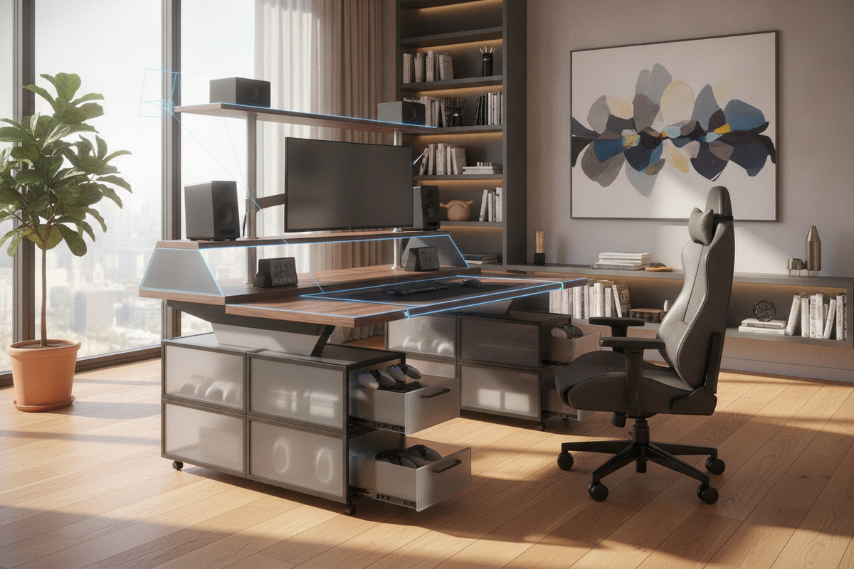 Gaming Desk Height Blueprint: Posture Geometry, Dimensional Tiers, and Battlestation Storage Architecture